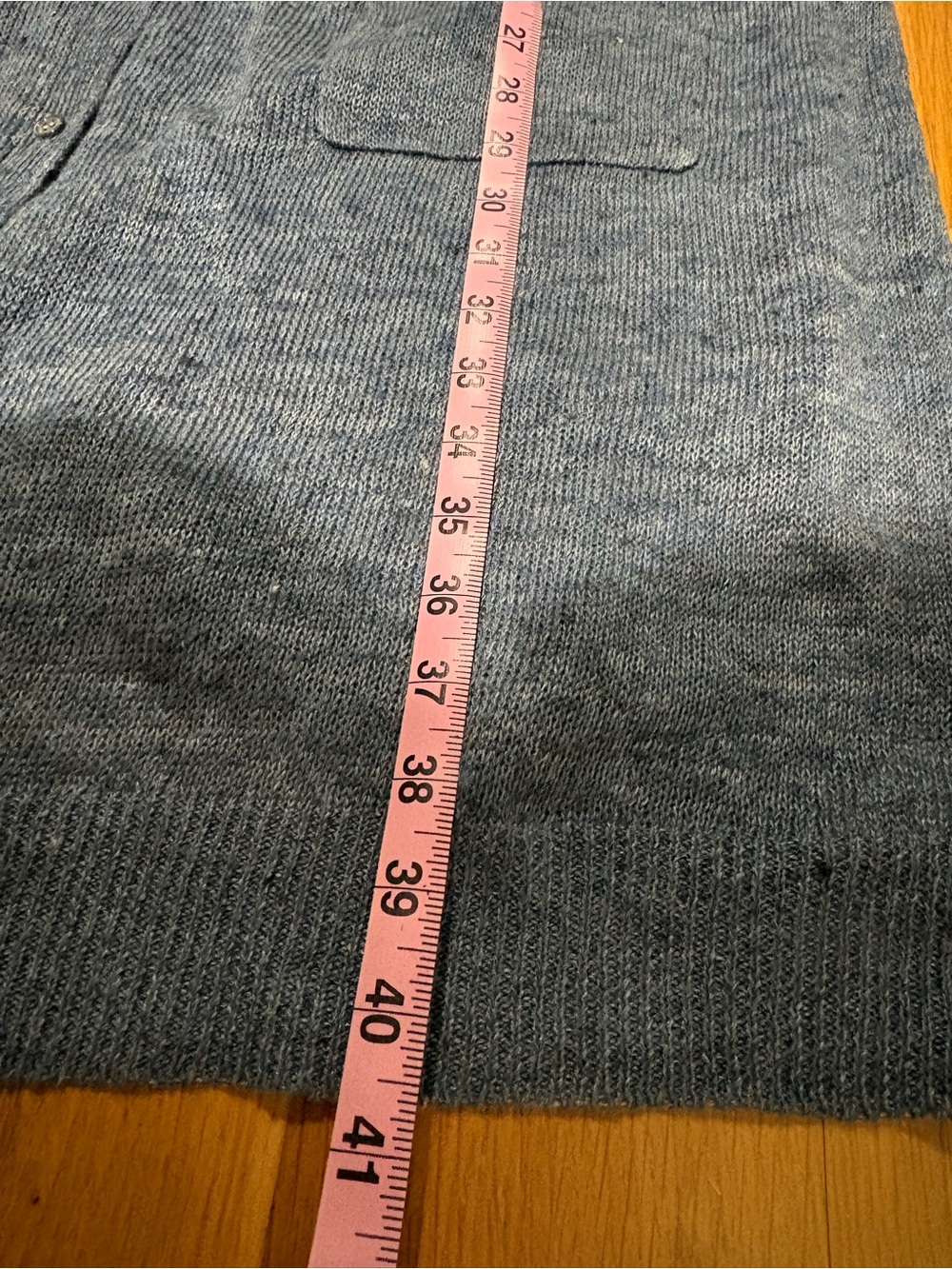 Eileen Fisher XL Blue 100% Organic Linen Long Duster Cardigan Sweater - Picture 8 of 8